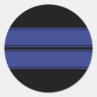 Autocollant noir bleu double course
