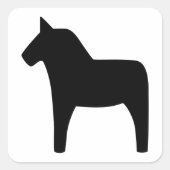 Autocollant noir Dala Horse (Devant)
