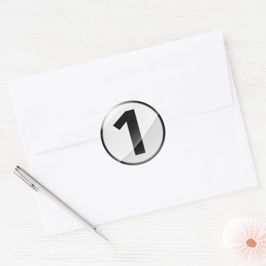 Autocollant noir du numéro 1 (Enveloppe)
