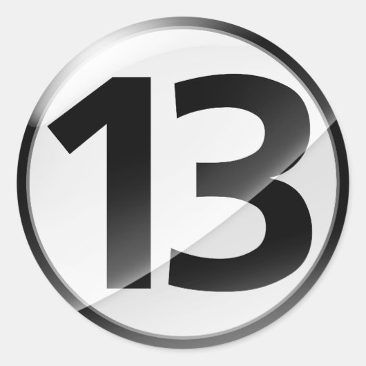 Autocollant noir du numéro 13 (Devant)