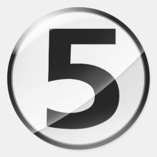 Autocollant noir du numéro 5