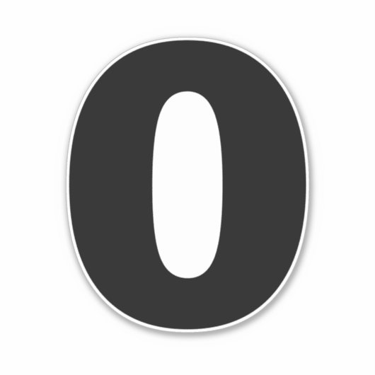 Autocollant noir et blanc numéro zéro (Devant)