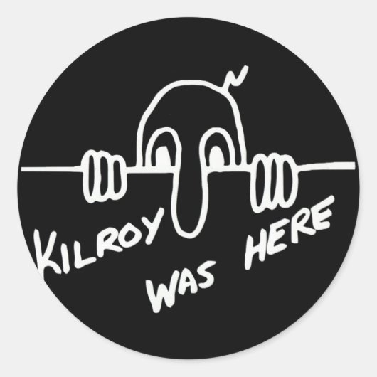 autocollant noir Kilroy (Devant)