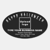 Autocollant noir ovale Halloween d'affaires (Devant)