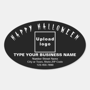 Autocollant noir ovale Halloween d'affaires