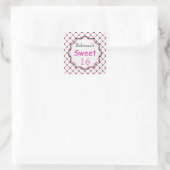 Autocollant noir, rose, blanc du bonbon 16 à point (Sac)