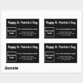 Autocollant noir Saint Patrick Business Rectangle (Feuille)