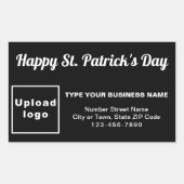 Autocollant noir Saint Patrick Business Rectangle (Devant)