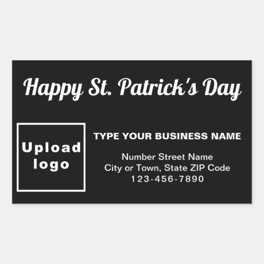 Autocollant noir Saint Patrick Business Rectangle (Devant)