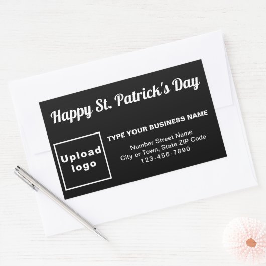 Autocollant noir Saint Patrick Business Rectangle (Enveloppe)