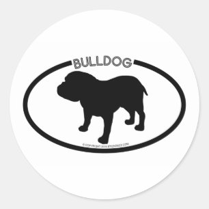 Autocollant noir Silhouette Bulldog