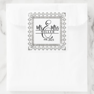 Autocollant Nom Personnalisé M. & Mme