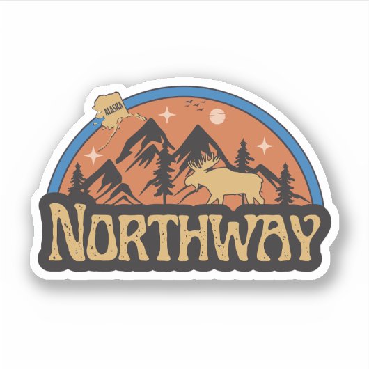 Autocollant Northway, Alaska (Devant)