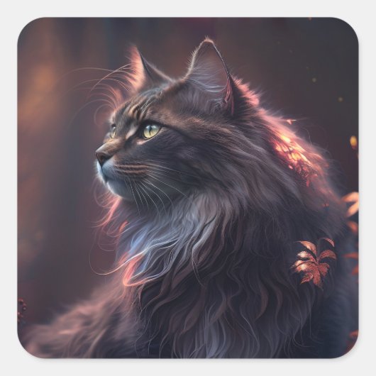 Autocollant norvégien d'art de chat de forêt (Devant)
