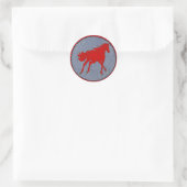 Autocollant occidental Cheval rouge sur Denim Impr (Sac)