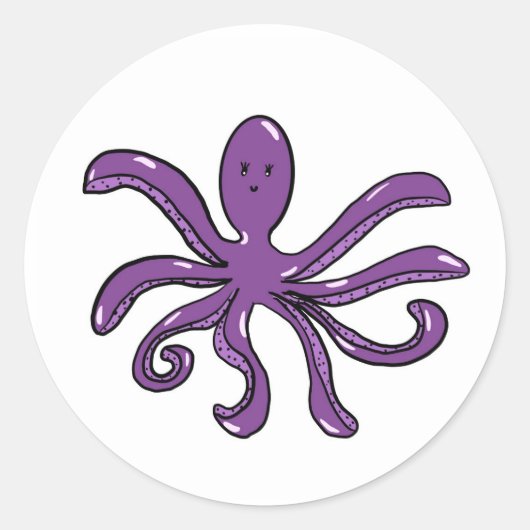 Autocollant octopus violet (Devant)