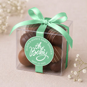 Autocollant Oh Baby Baby Shower - Vert