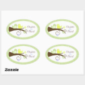 Autocollant Oiseau tourbillonnant (vert) Mariage O (Feuille)