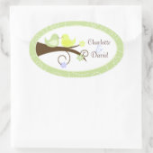 Autocollant Oiseau tourbillonnant (vert) Mariage O (Sac)