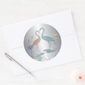 Autocollant Oiseaux Amour Argent (Enveloppe)