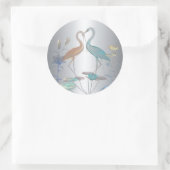 Autocollant Oiseaux Amour Argent (Sac)