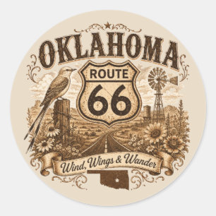 Autocollant Oklahoma Route 66 Wind Wings