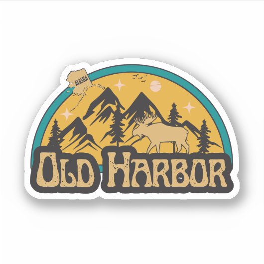Autocollant Old Harbor, Alaska (Devant)