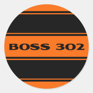 Autocollant Orange Black Race Stripes Boss 302