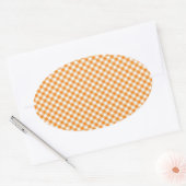 Autocollant orange En vichy Arrière - plan Oval (Enveloppe)