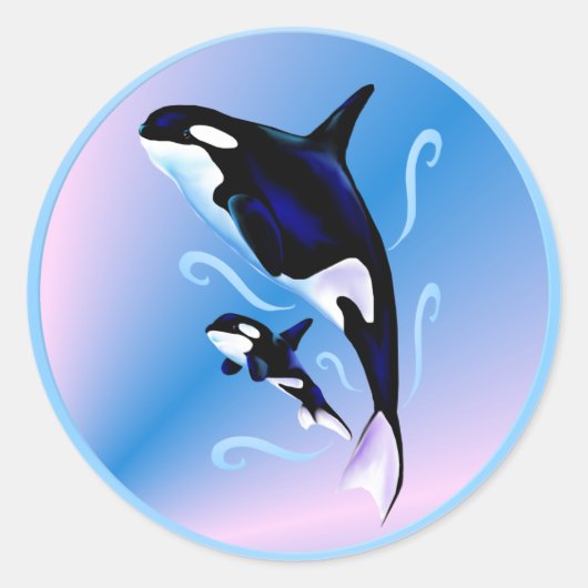 Autocollant Orca Maman et Bébé (Devant)