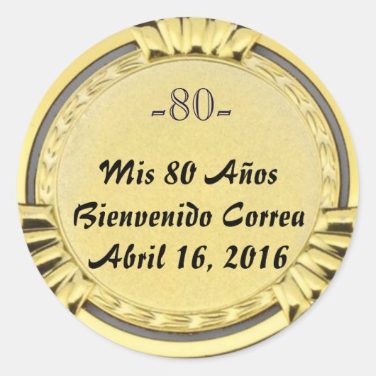 autocollant ou sticker de médaille dorée (Devant)