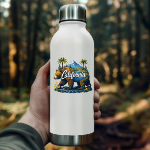 Autocollant Ours de Californie Montagne & Pavot