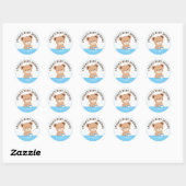Autocollant Ourson Bébé Mignon (Bleu) (Feuille)
