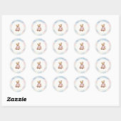 Autocollant ourson fille rose (Feuille)