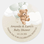 Autocollant Ourson Sage avec Ballons (Devant)