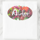 Autocollant Oval Aloha Haku Lei (Sac)