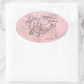 Autocollant Oval au lit à la menthe (Sac)