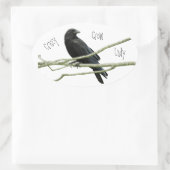 Autocollant Oval Lady Crazy Crow (Sac)