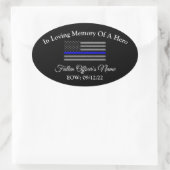 AUTOCOLLANT OVAL POUR LE DÉCÈS D'UN AGENT TOMBÉ AU (Sac)