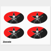 autocollant ovale anarchiste de guerre de classe (Feuille)