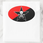 autocollant ovale anarchiste de guerre de classe (Sac)