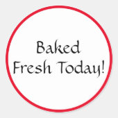 Autocollant ovale 'Cuisiné frais aujourd'hui' (Devant)