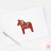 Autocollant ovale Dala Horse (Enveloppe)
