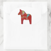 Autocollant ovale Dala Horse (Sac)