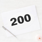 Autocollant ovale de 200 milles (Enveloppe)