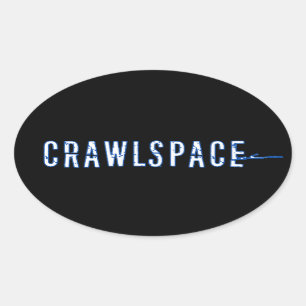 Autocollant ovale de Crawlspace - brillant