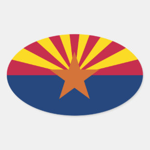 Autocollant ovale de drapeau de l'Arizona