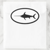 Autocollant ovale de l'espadon noir (Sac)