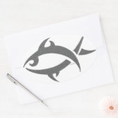 Autocollant ovale de poisson tribal (Enveloppe)