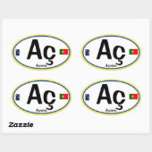 Autocollant ovale de style Euro Acores (Açores) (Feuille)